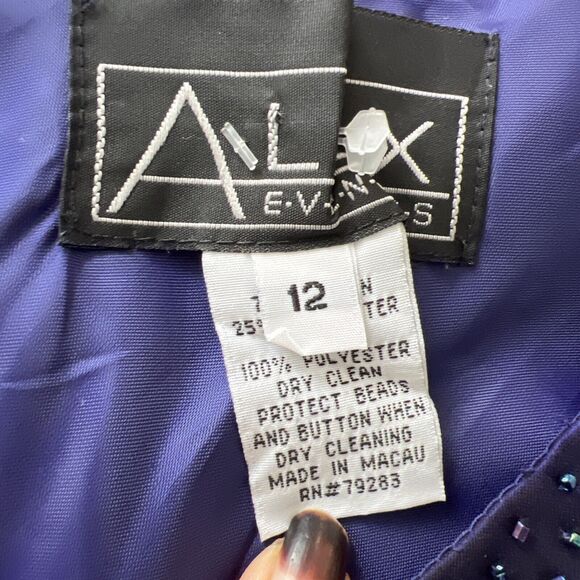 ALEX EVENINGS Shimmer Beaded Whimsigoth Fairycore  Formal Gown Dress 12 - Picture 7 of 7